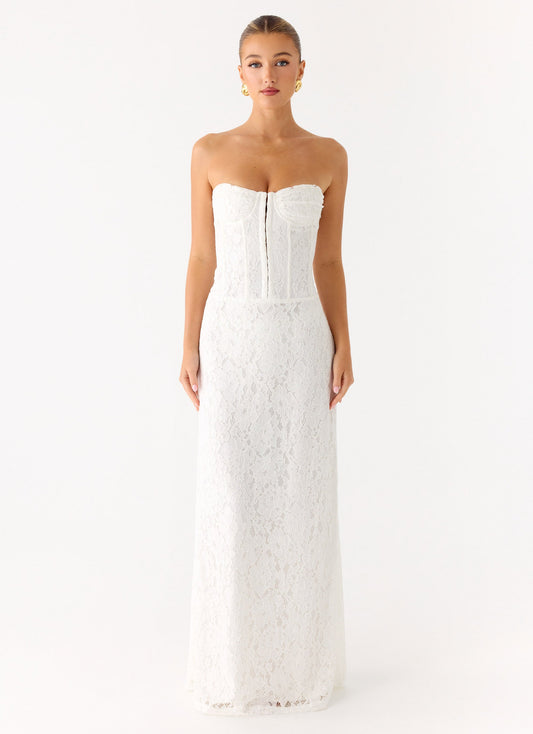 Already Know Lace Maxi Dress - White