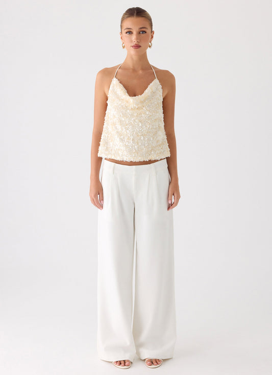 Amelita Sequin Top - Ivory