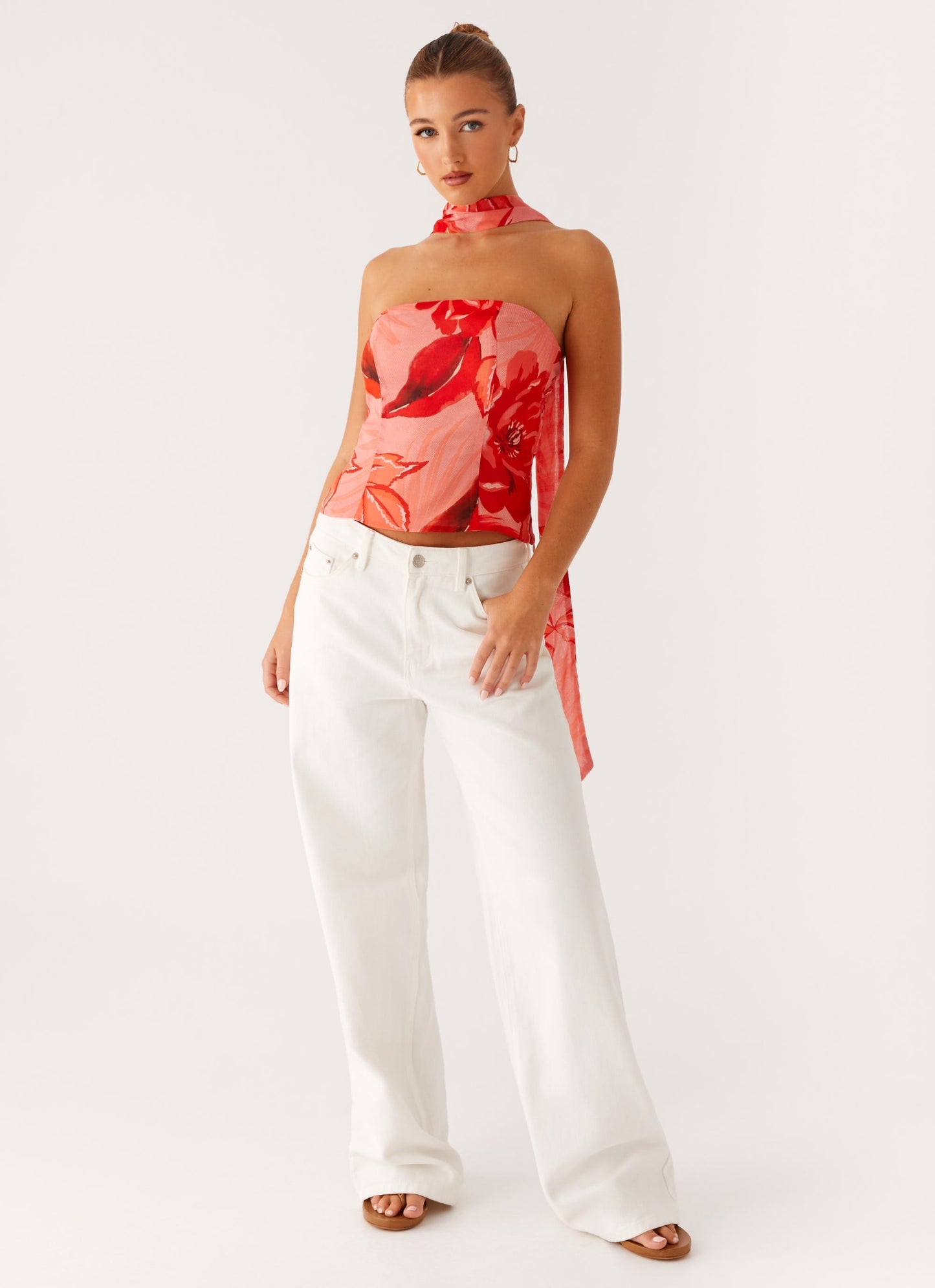 Anais Scarf Top - Sicily Sunset Print