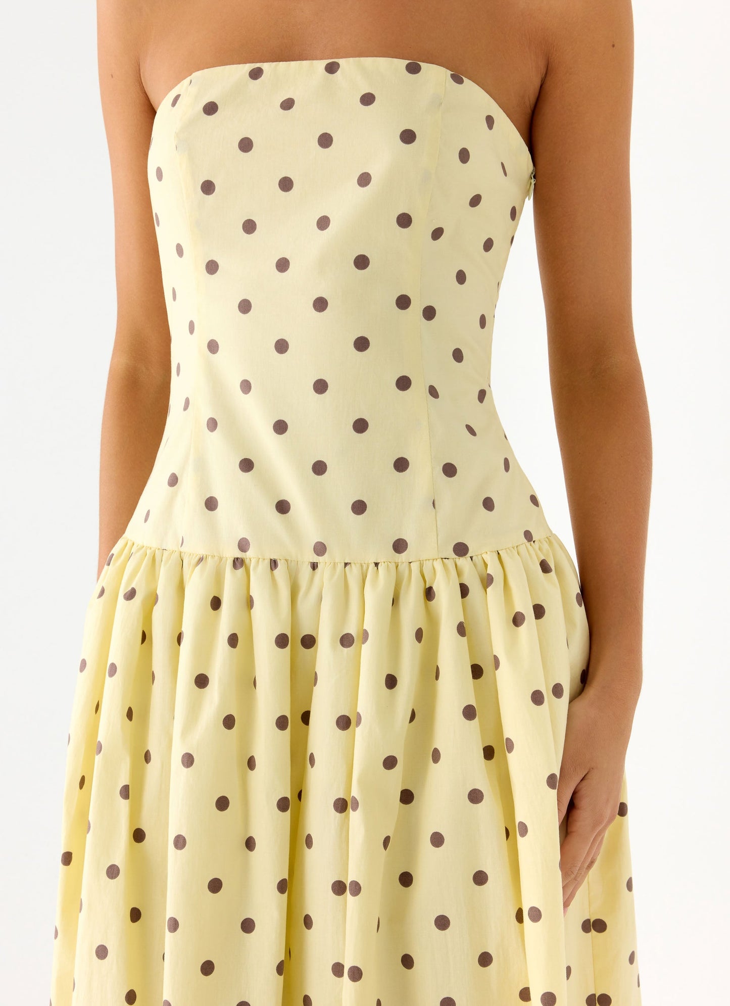 Andorra Maxi Dress - Yellow Polkadot