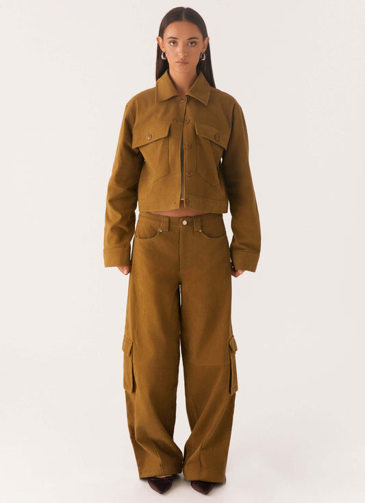 Avi Boxy Jacket - Brown