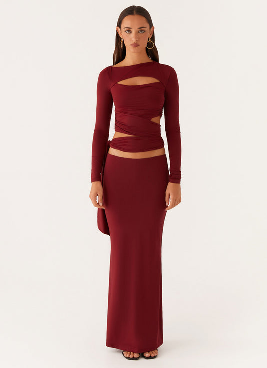 Capucine Wrap Top - Mulberry