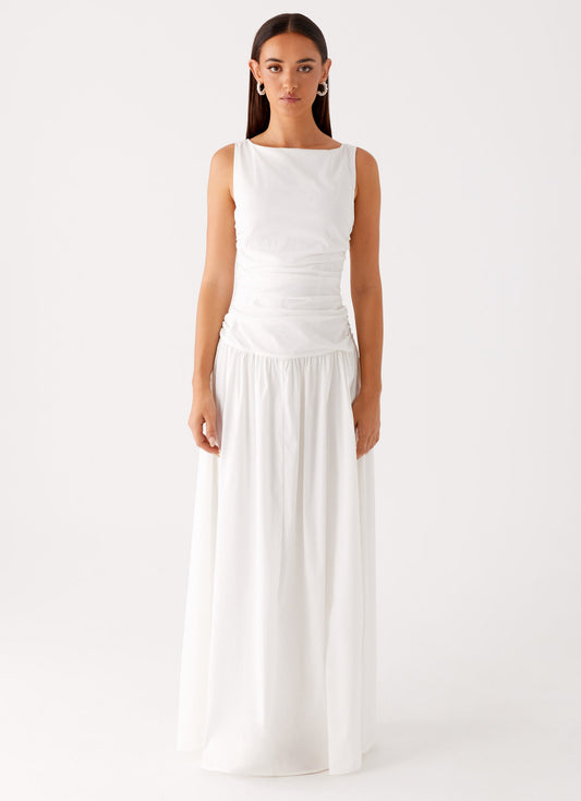 Carmel High Neck Maxi Dress - White