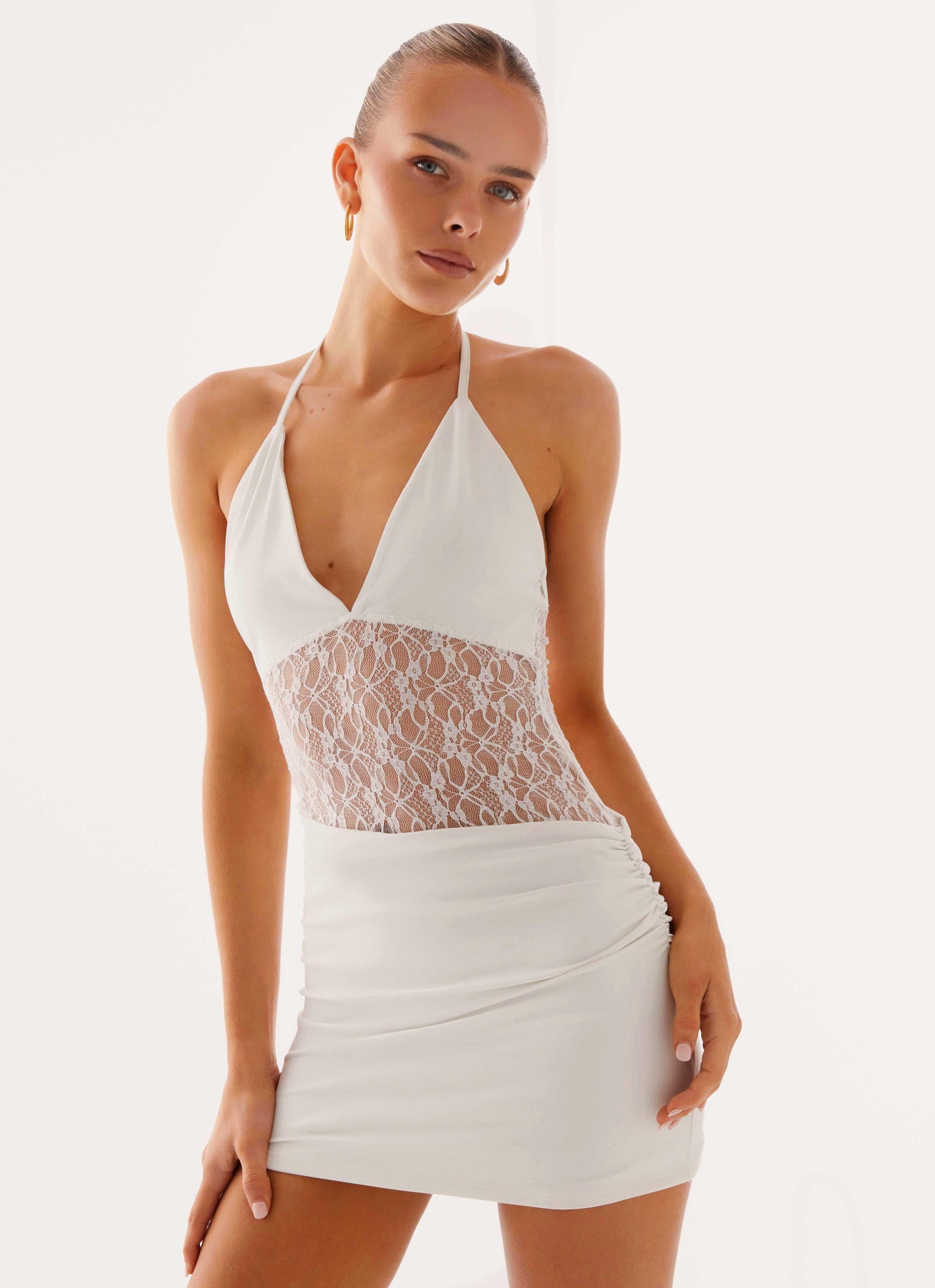 Enchant Lace Mini Dress - Ivory