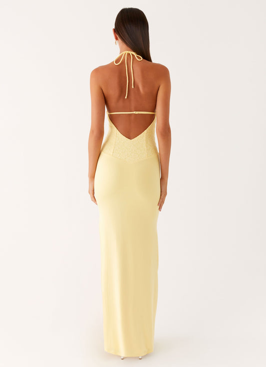 Fiesta Halter Maxi Dress - Sunny Yellow
