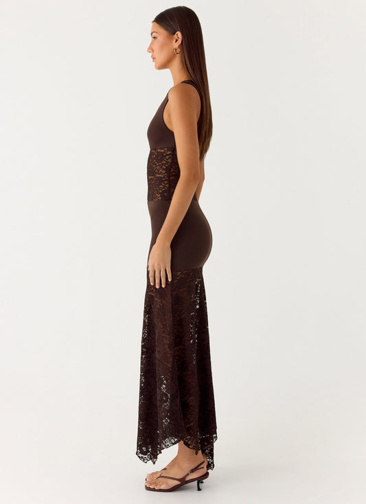 Koka Lace Maxi Dress - Cool Chocolate