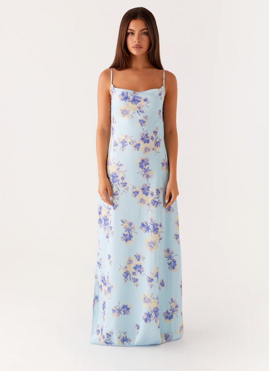 Liana Cowl Maxi Dress - Print