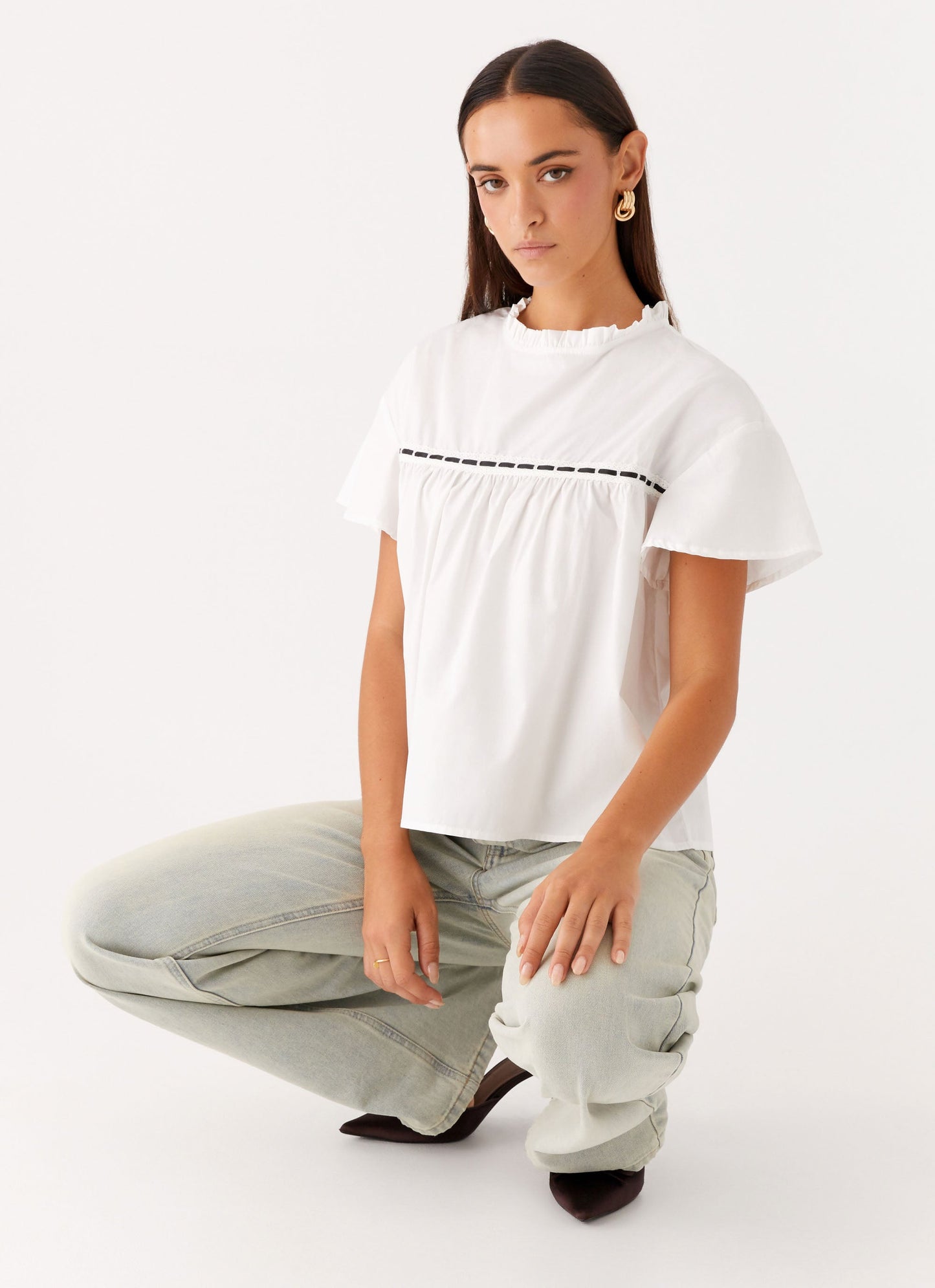 Lila Babydoll Top - White