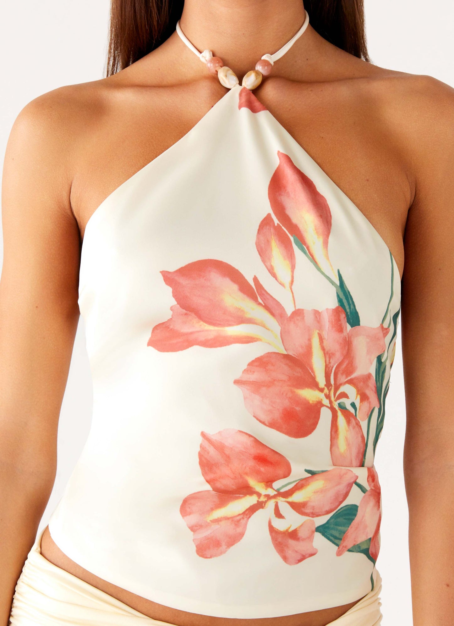 Loreta Beaded Tie Back Top - Siena Floral