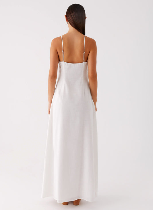 Madeleine Scoop Neck Maxi Dress - Off White