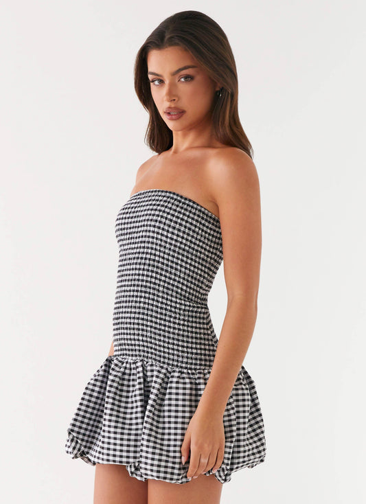 Martell Mini Dress - Black Gingham