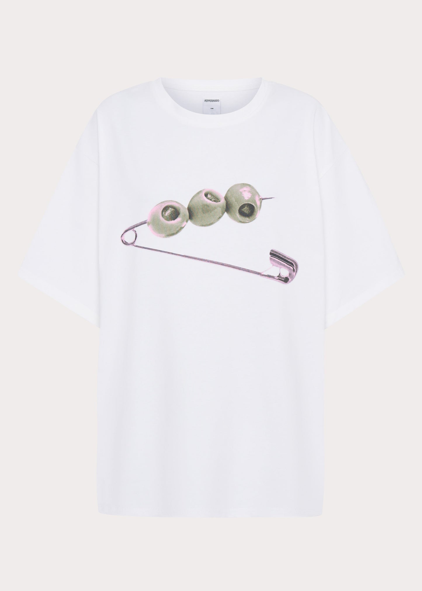 Olive Oversized Tee - White