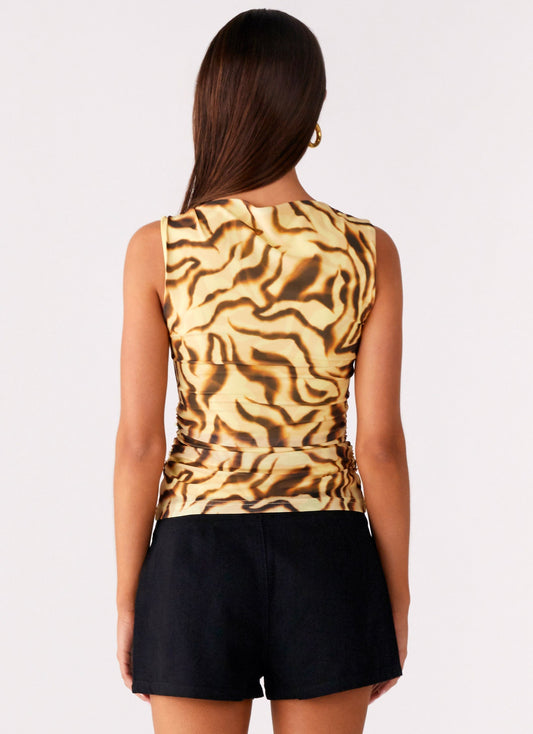 On read Tank Top - Yellow Zebra