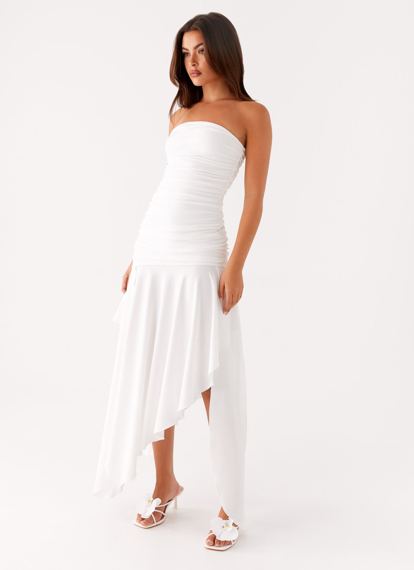 Ora Strapless Maxi Dress - White