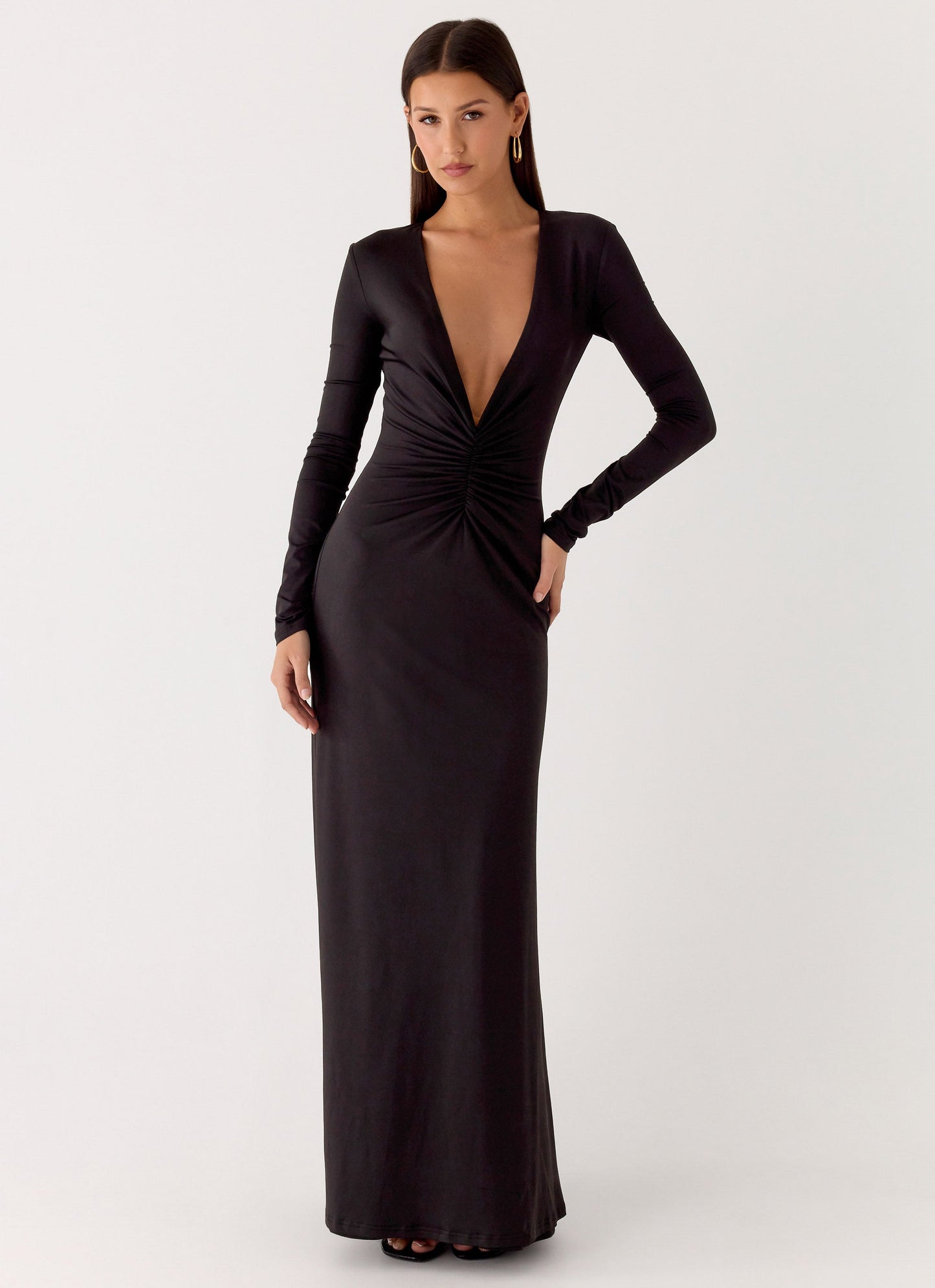 Palm Haze Maxi Dress - Black