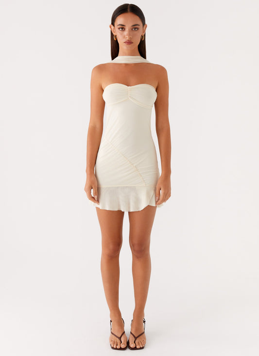 Pari Open Back Mini Dress - Ivory