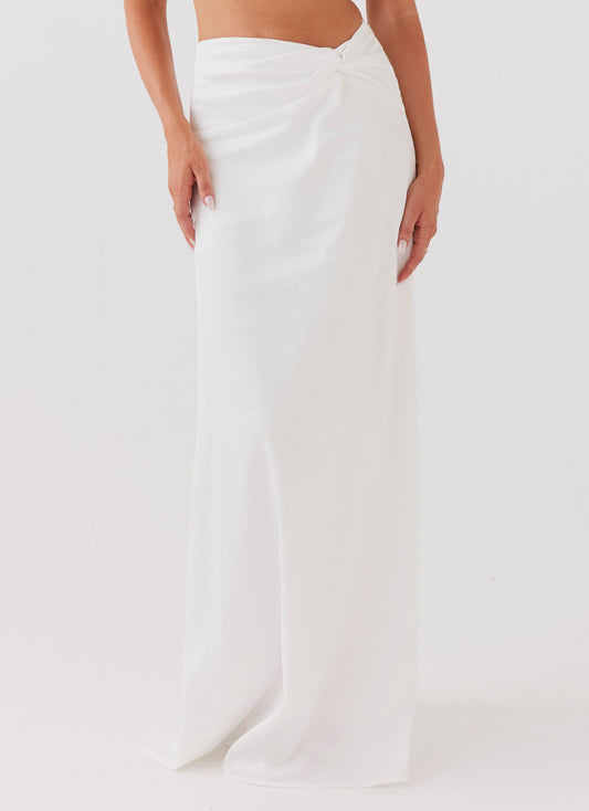 Crescent Light Twist Maxi Skirt - Ivory