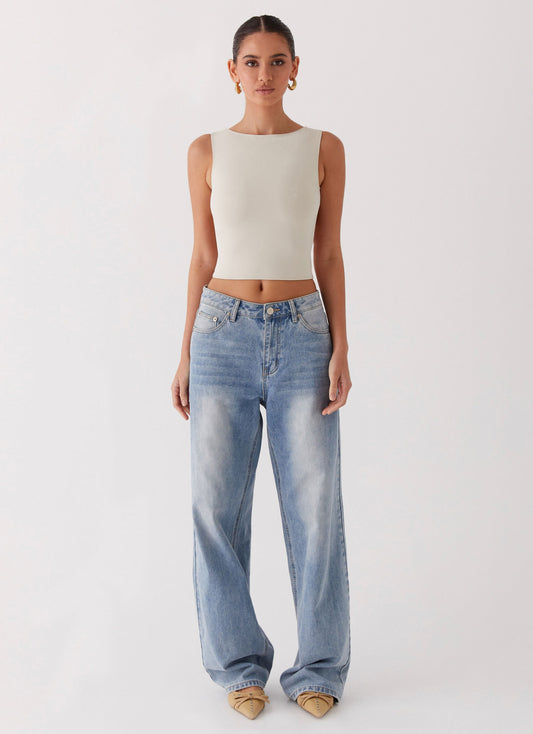 Saskie Crop Top - Ivory
