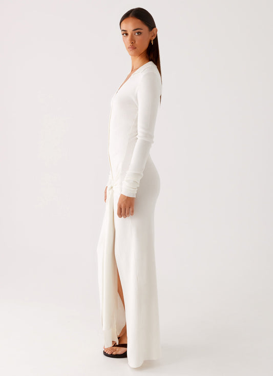 Sabetha Knit Maxi Dress - White