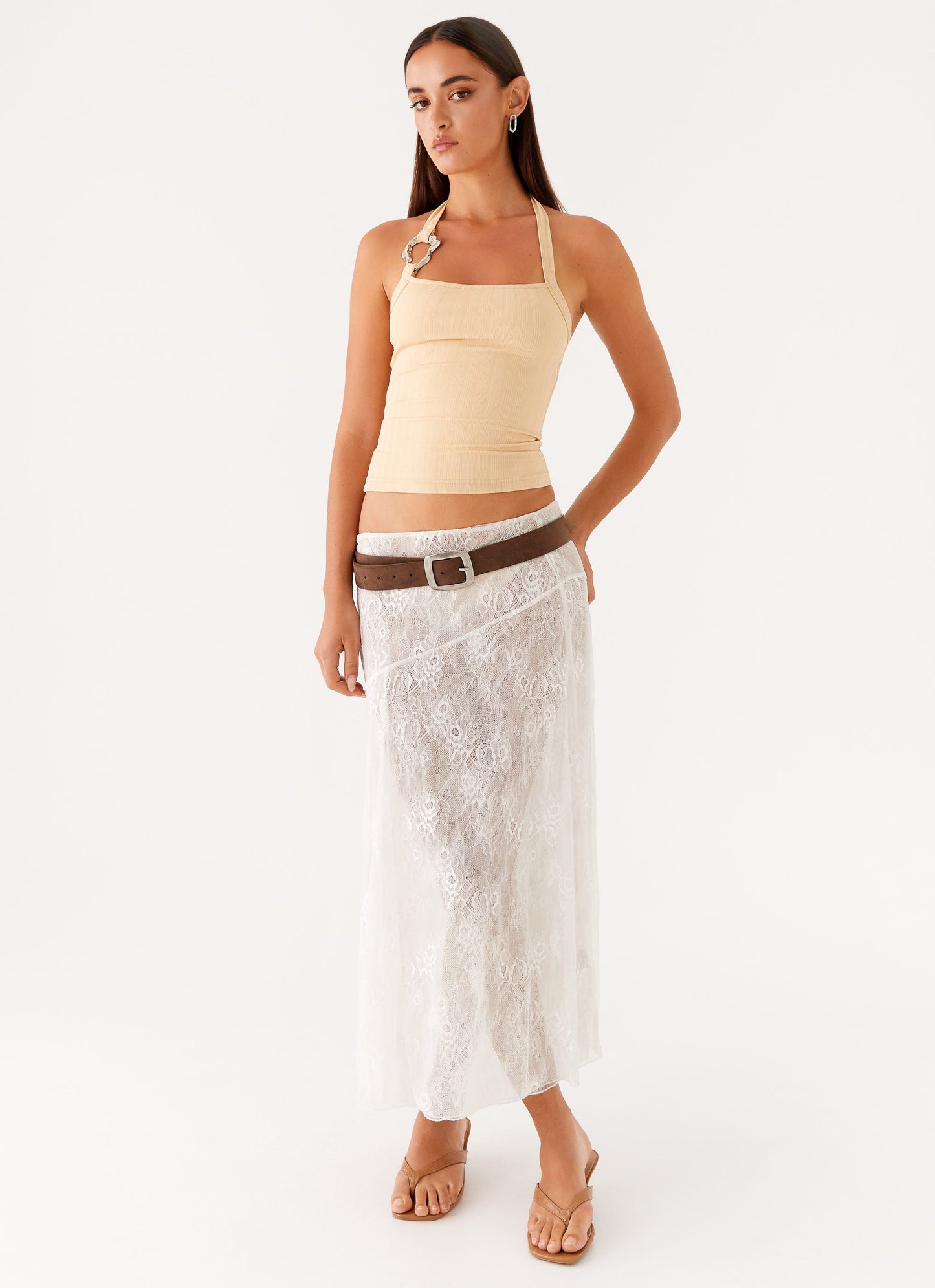 Selene Halter Top - Tan