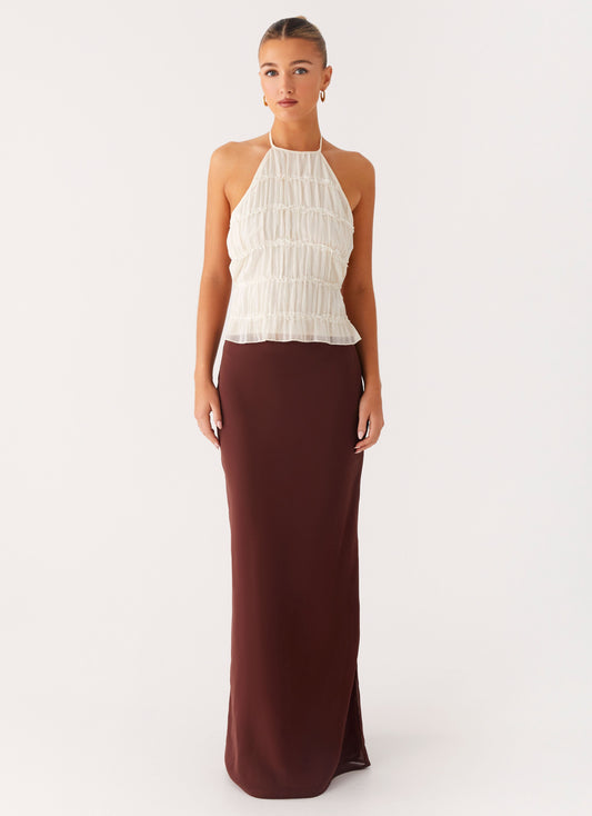 Sienna Sunset Maxi Skirt - Chocolate