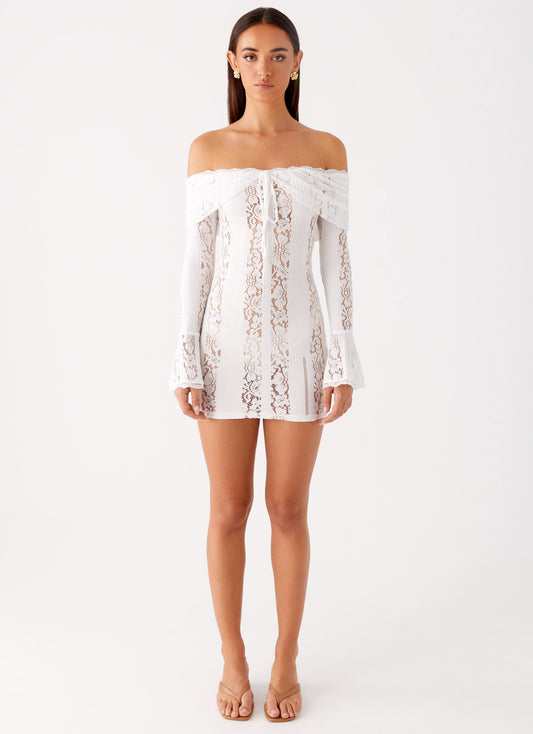 Syvanna Lace Mini Dress - White