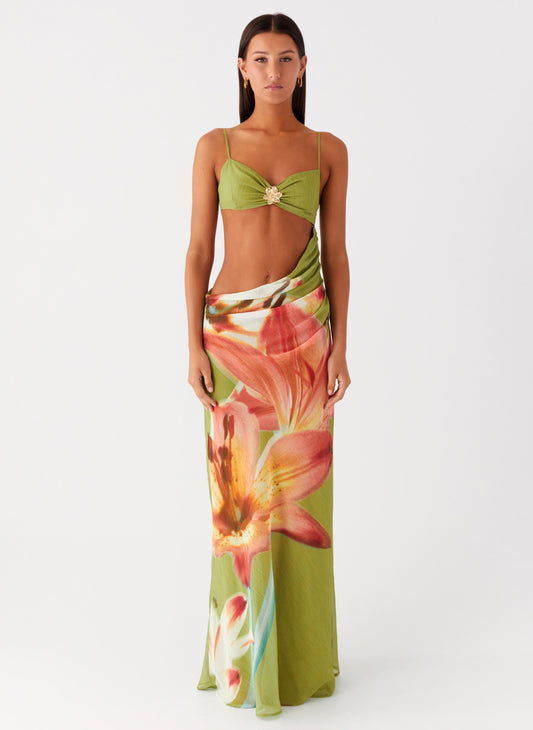Tropic Rush Cut Out Maxi Dress - Jungle Floral
