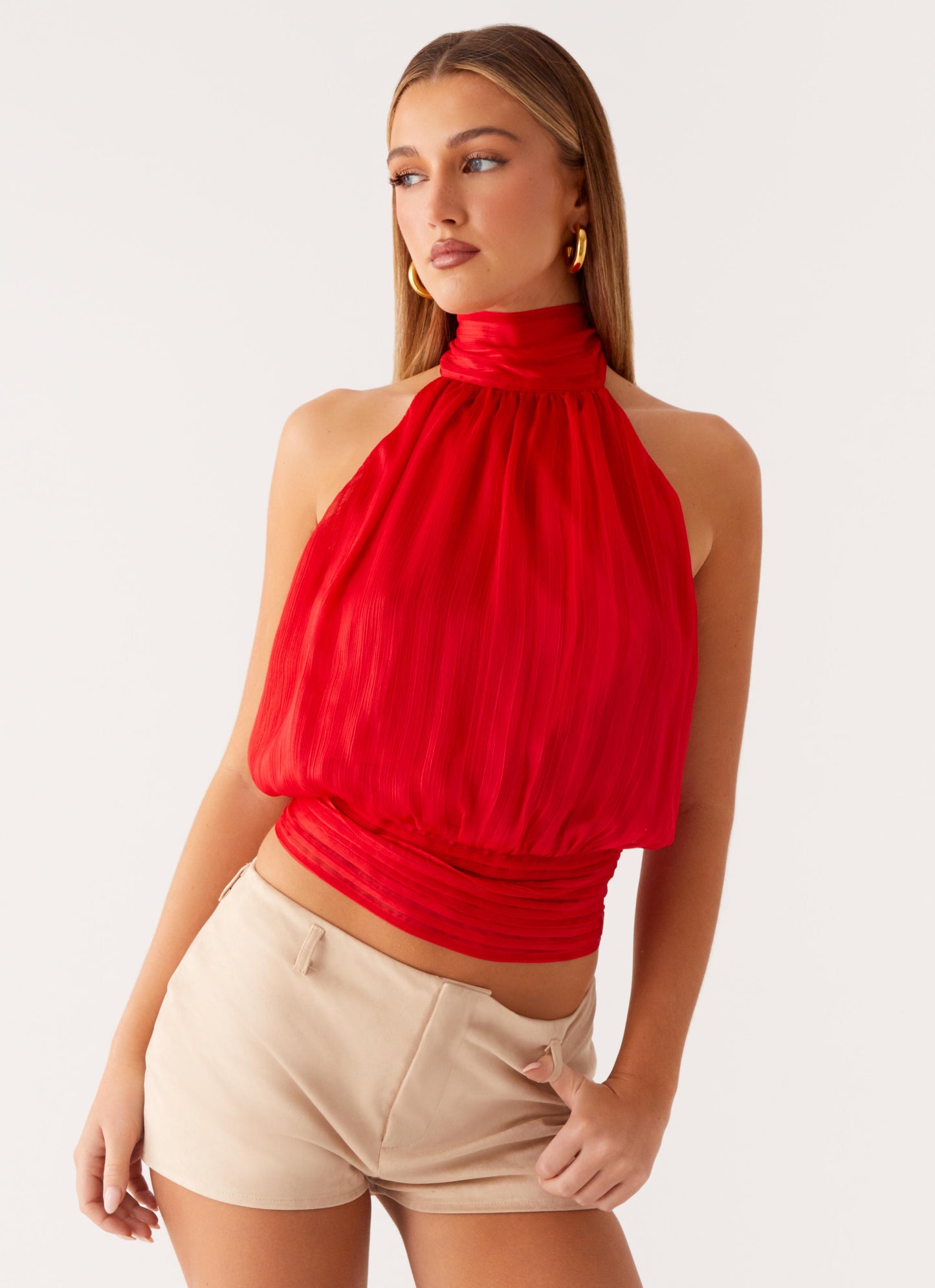 Willow Chiffon Top - Red
