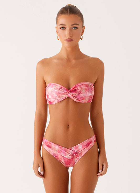 Delta Bandeau Bikini Top - Flamingo Fling