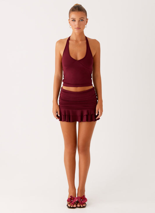 Bernie Mini Skirt - Raspberry Wine