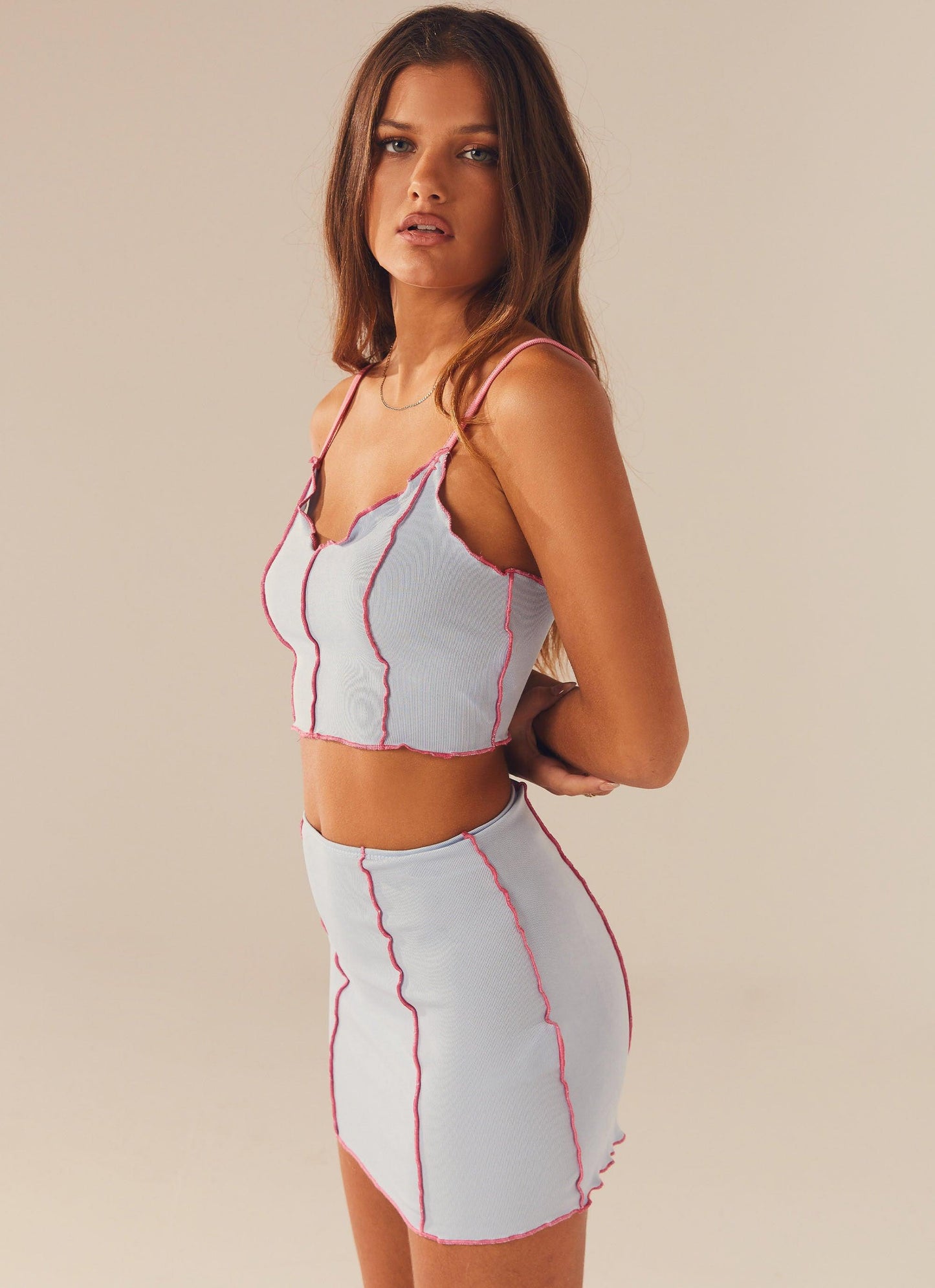 Sweet Lovin Knit Mini Skirt - Baby Blue