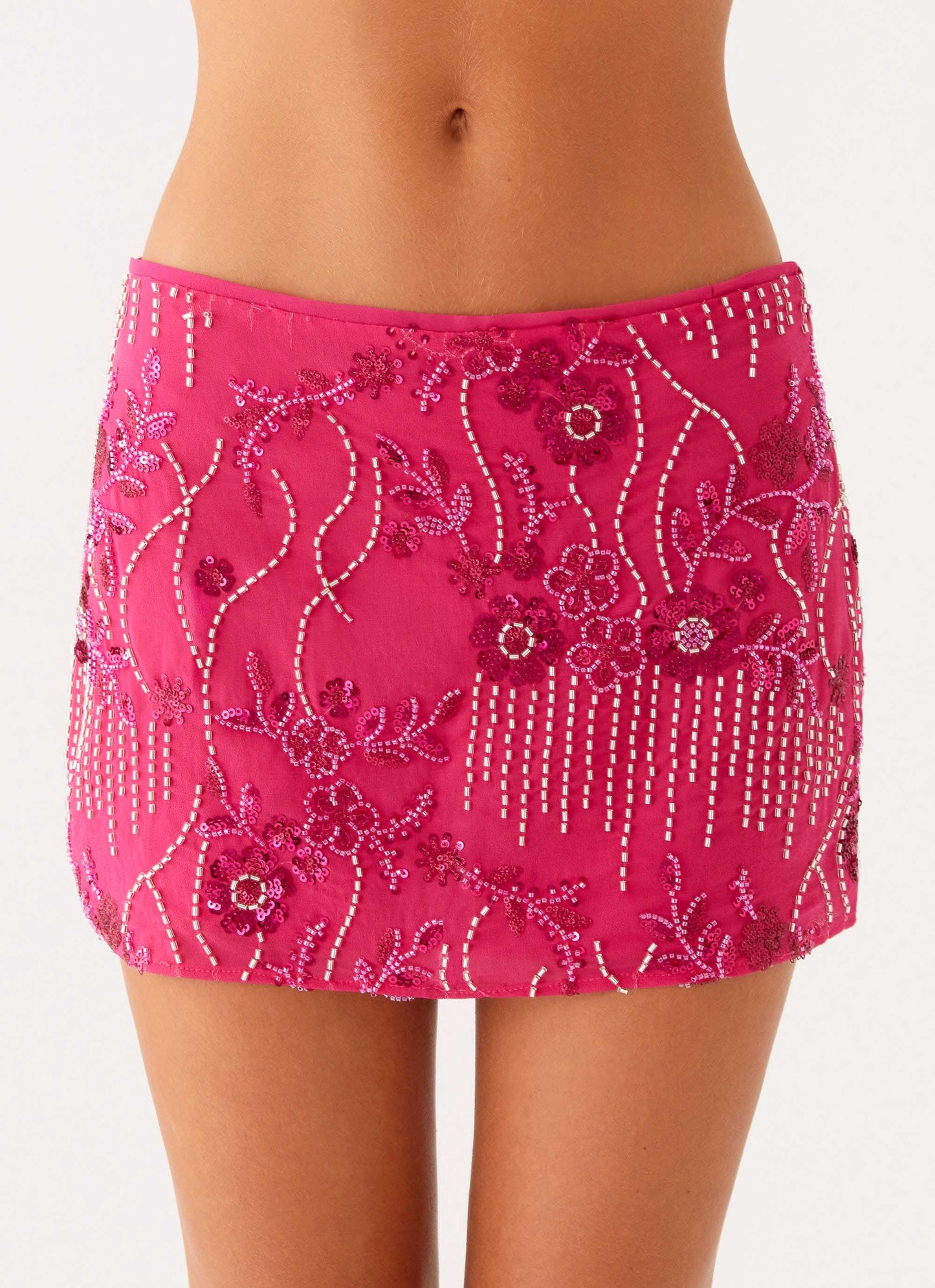 Adored By You Mini Skirt - Fuchsia