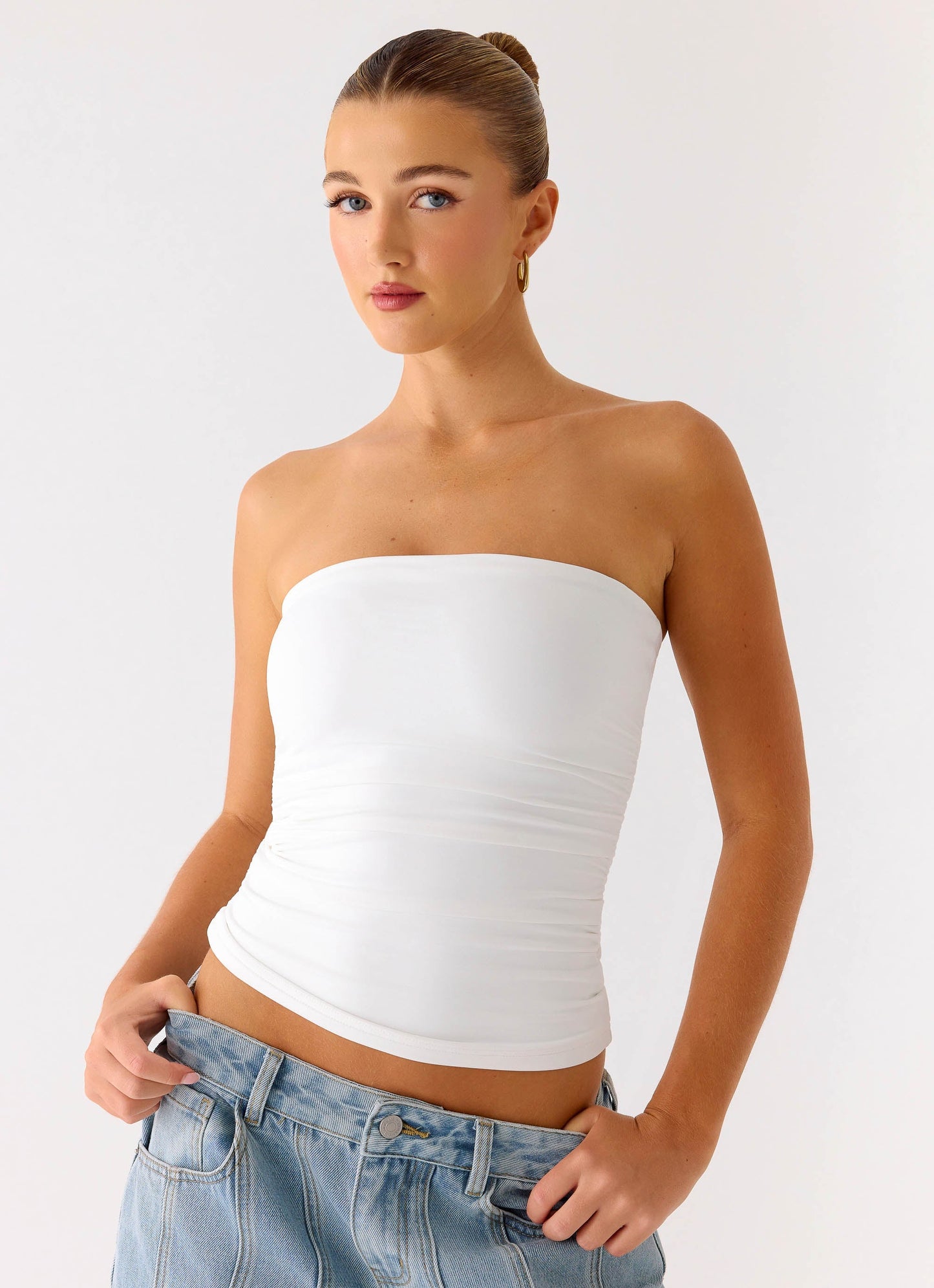 Adrienna Strapless Top - White