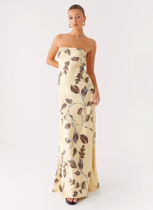 Alisa Strapless Maxi Dress - Buttercream Bliss