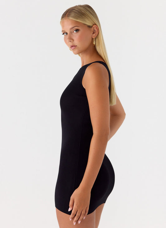 Amaris Knit Mini Dress - Black