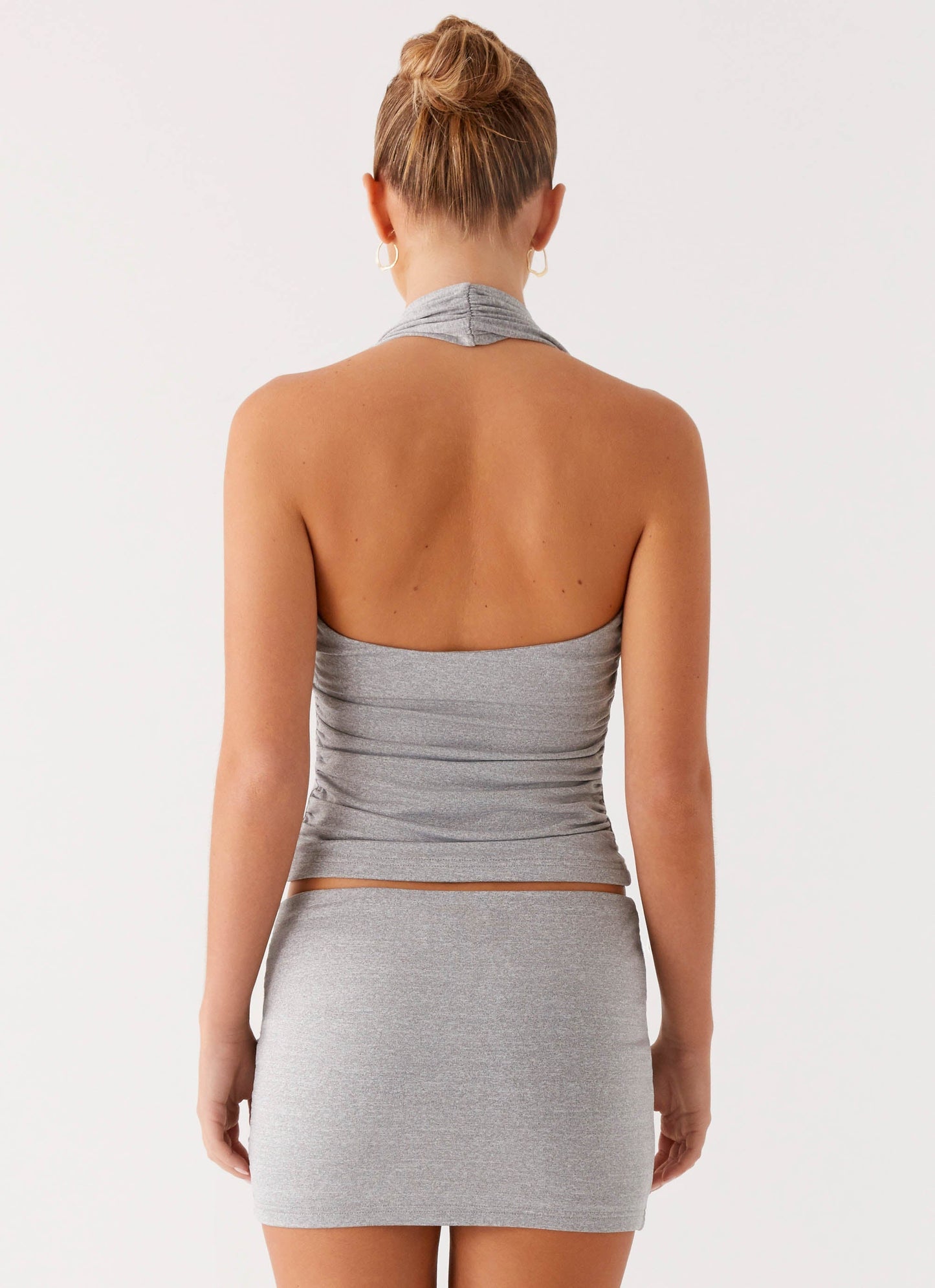 Amia Halter Top - Grey Marle