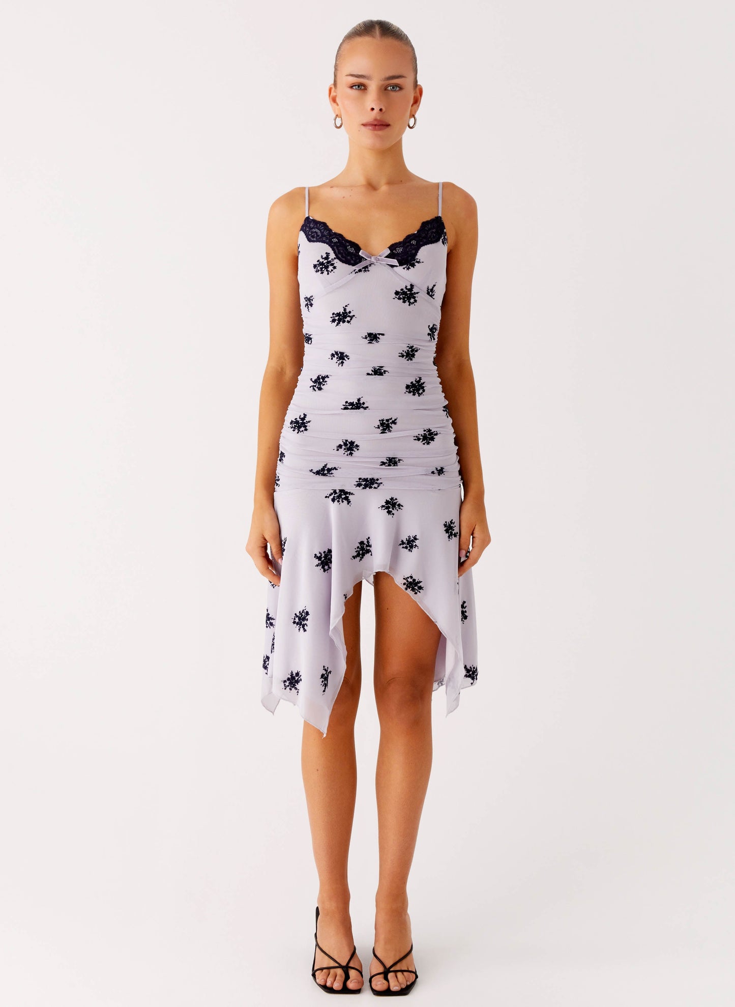 Amor Flock Hanky Mini Dress - Lilac