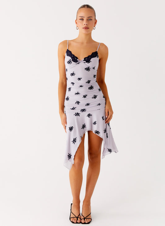 Amor Flock Hanky Mini Dress - Lilac