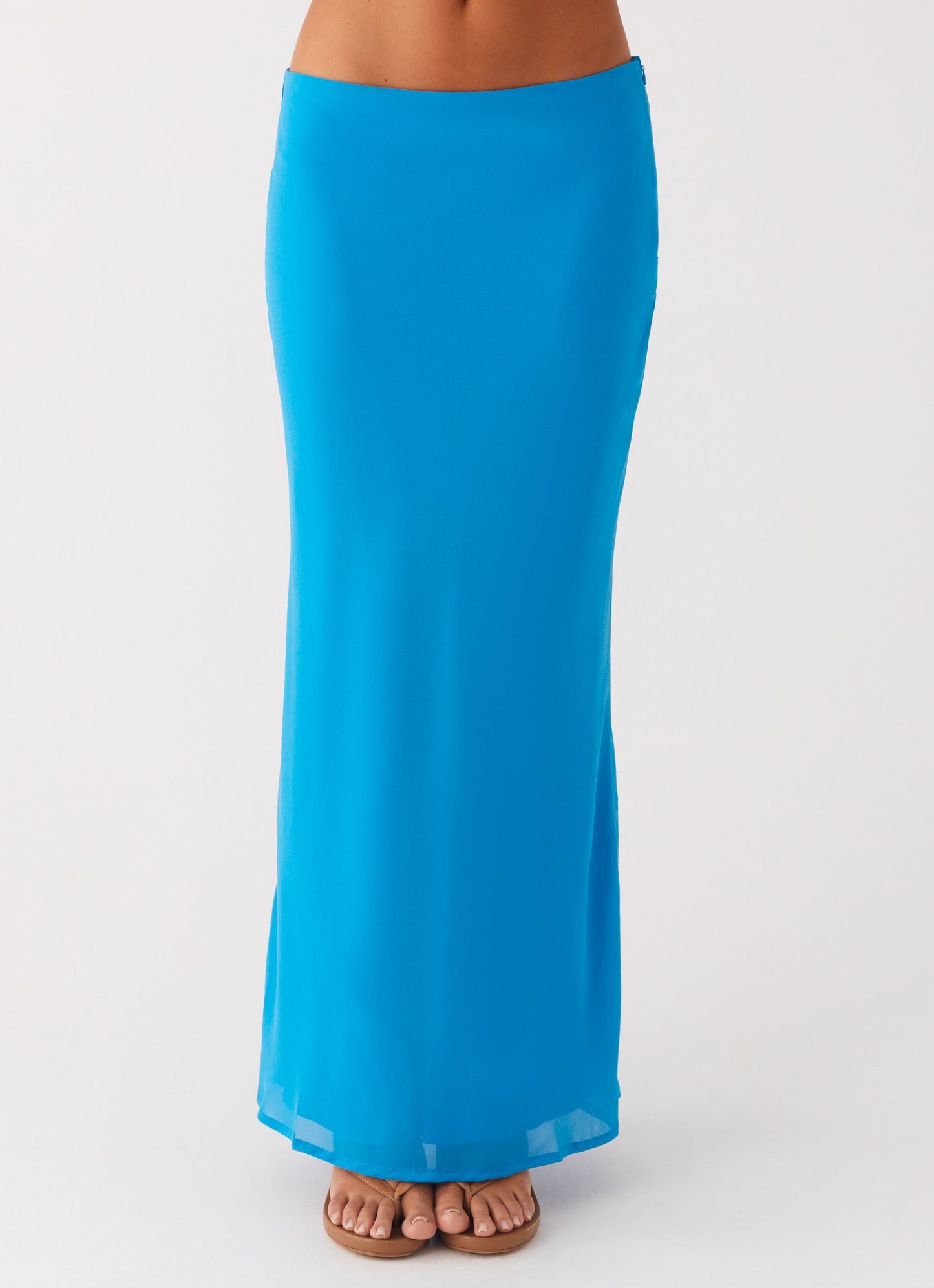 Another Life Chiffon Maxi Skirt - Turquoise