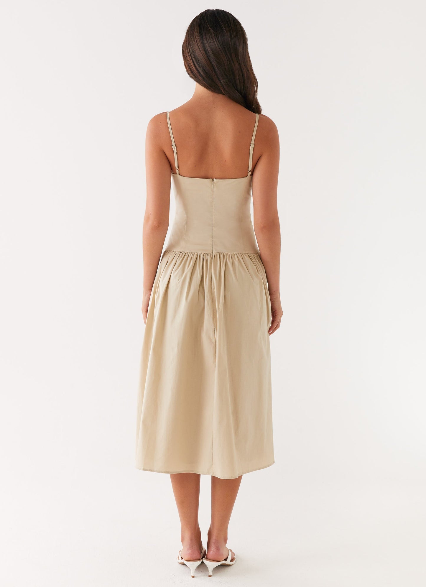 Azalea Midi Dress - Beige