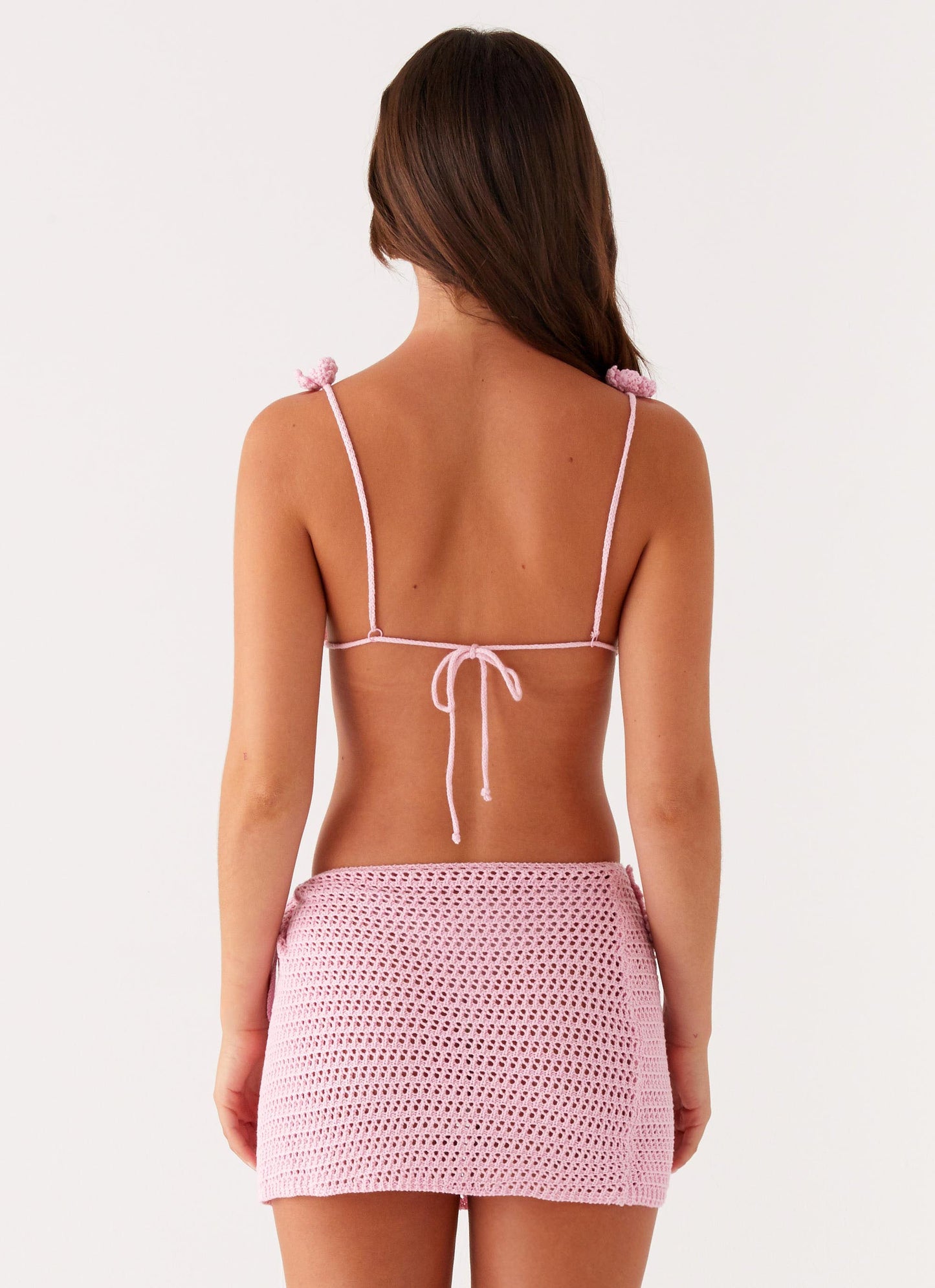 Aziza Crochet Bikini Top - Pink