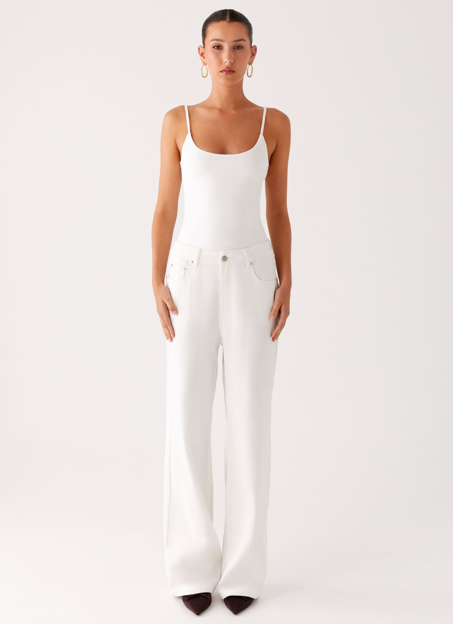 Back Again Straight Leg Denim Jeans - White