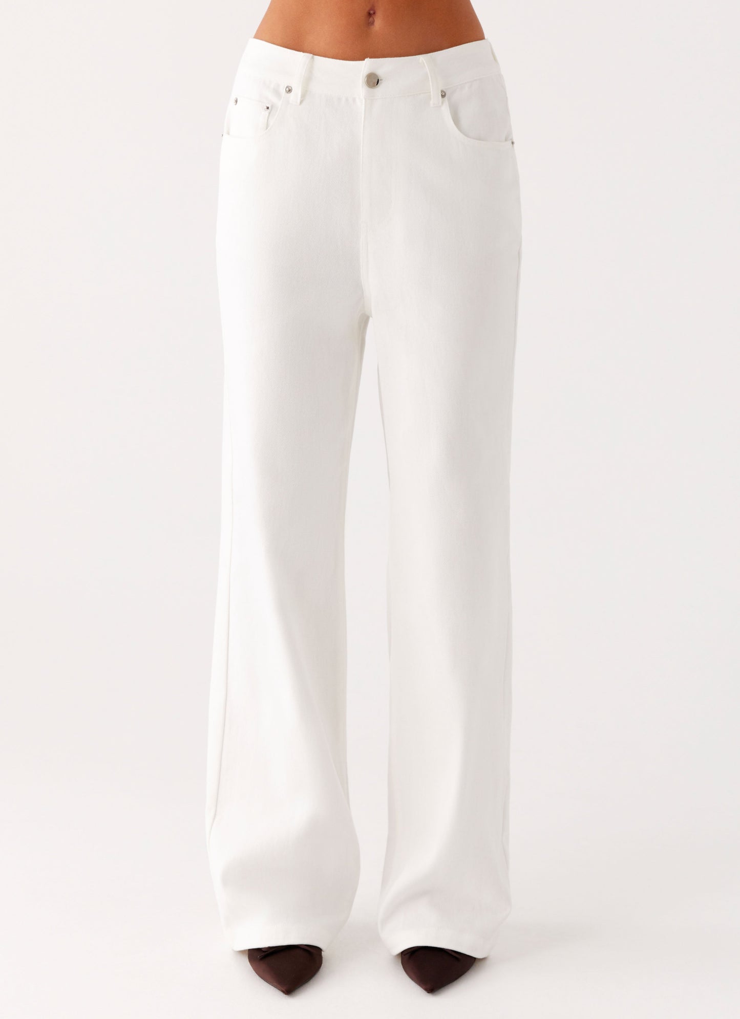 Back Again Straight Leg Denim Jeans - White