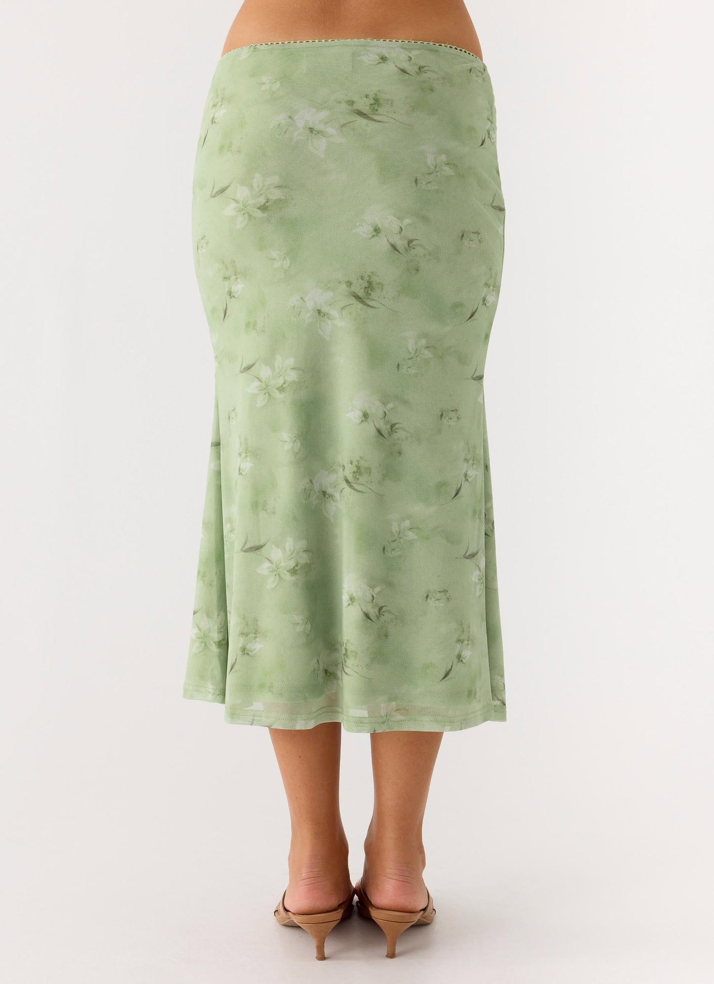Bahama Low Rise Midi Skirt - Blurred Lime