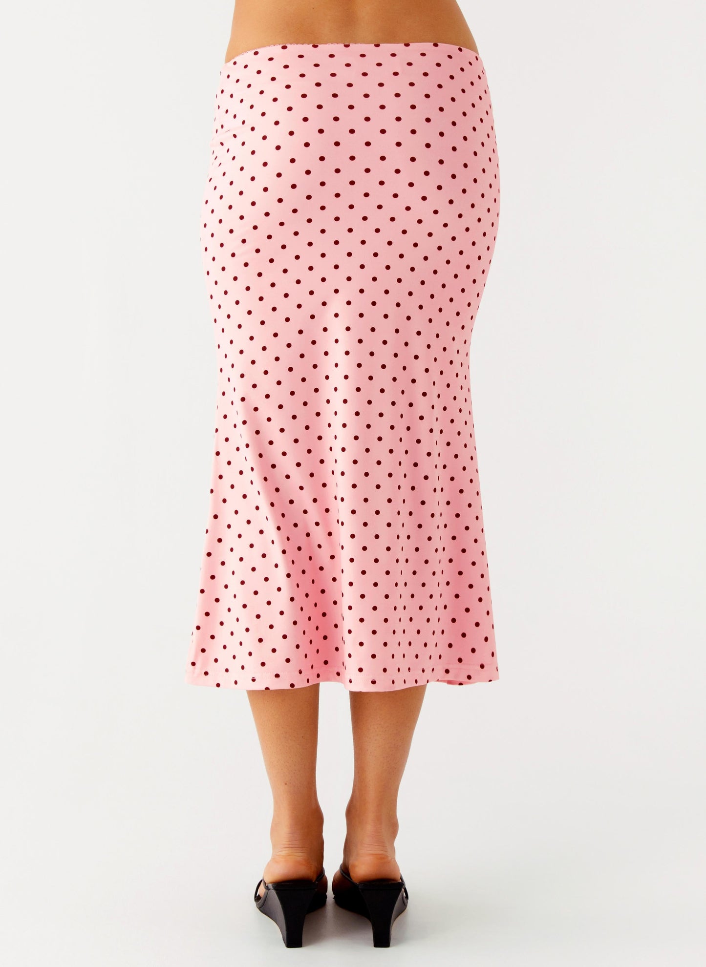 Bahama Low Rise Midi Skirt - Strawberry Dot
