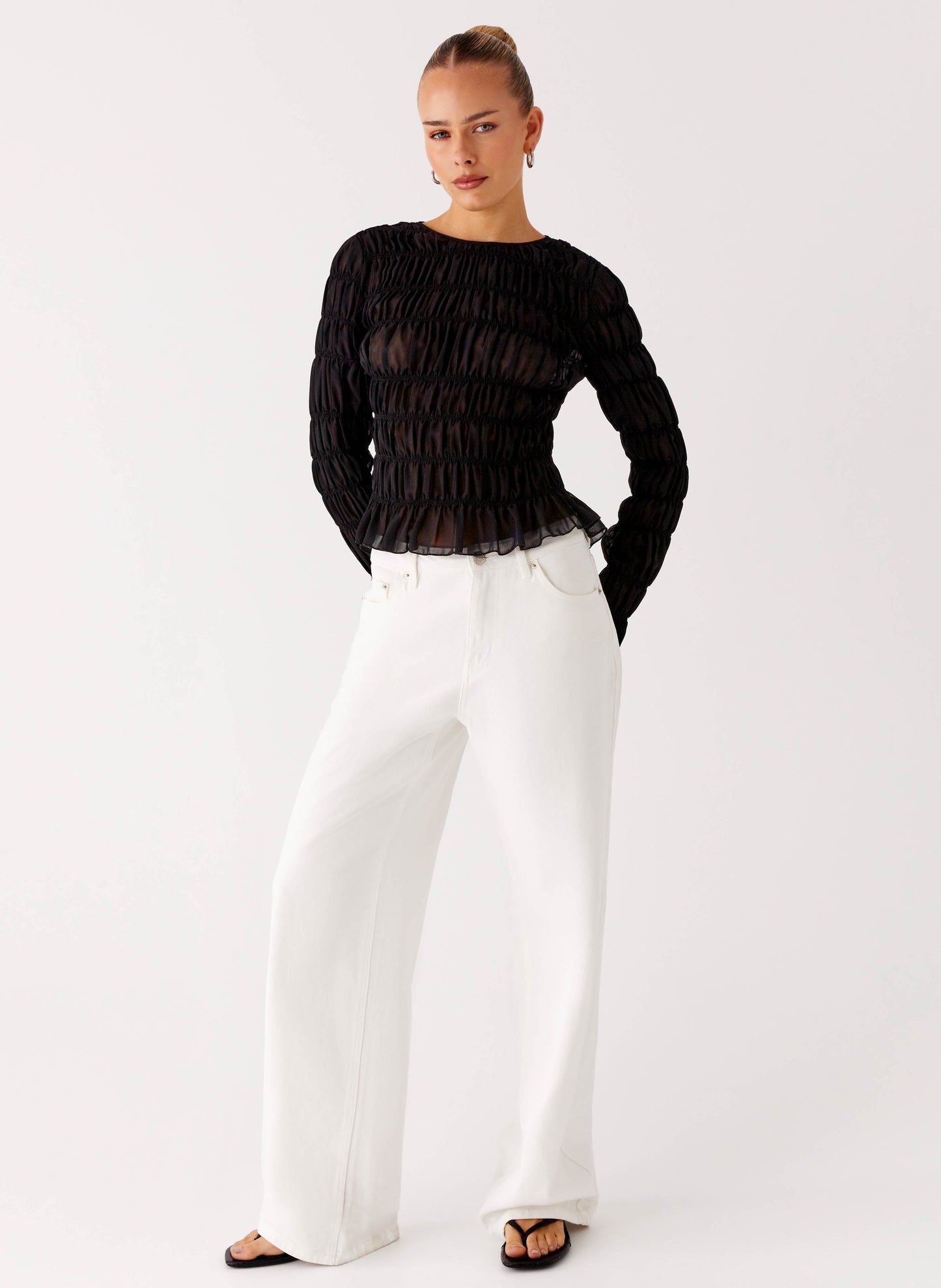 Bella Long Sleeve Top - Black