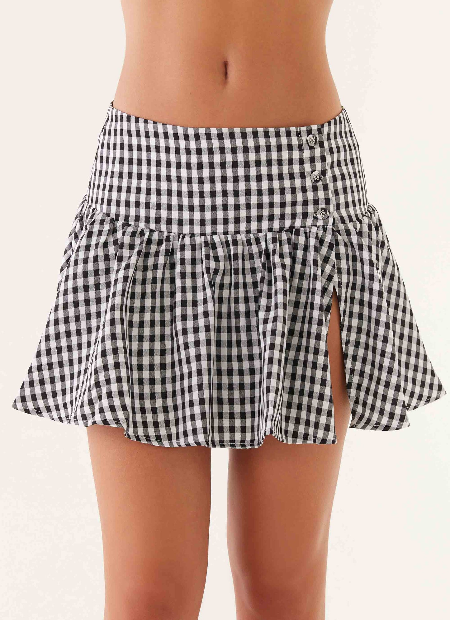 Bellamy Mini Skirt - Black Gingham