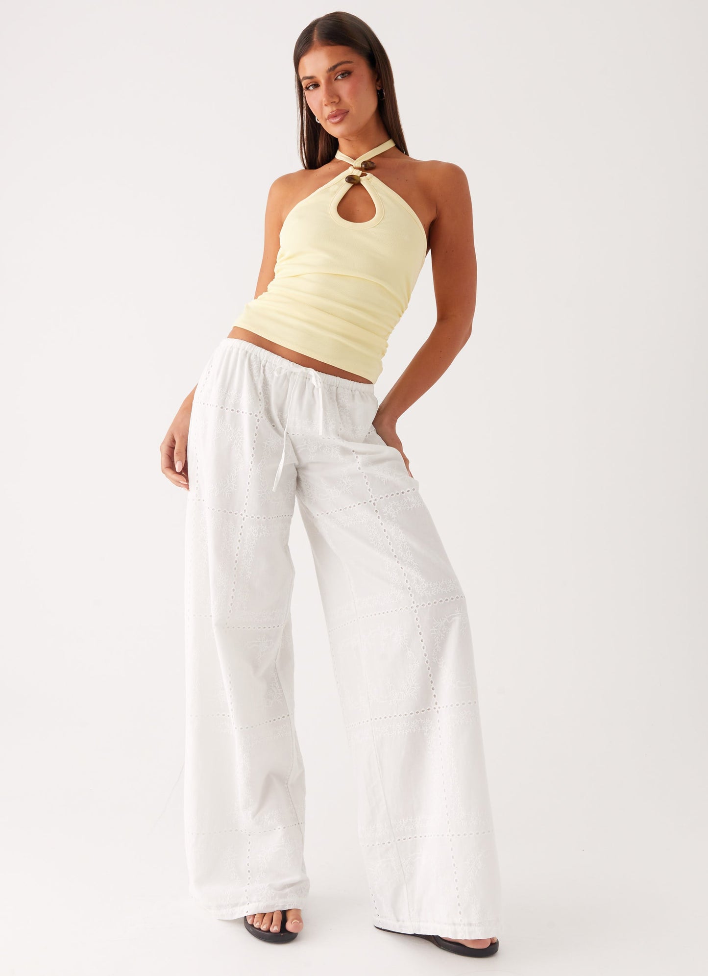 Bille Low Rise Pants - White