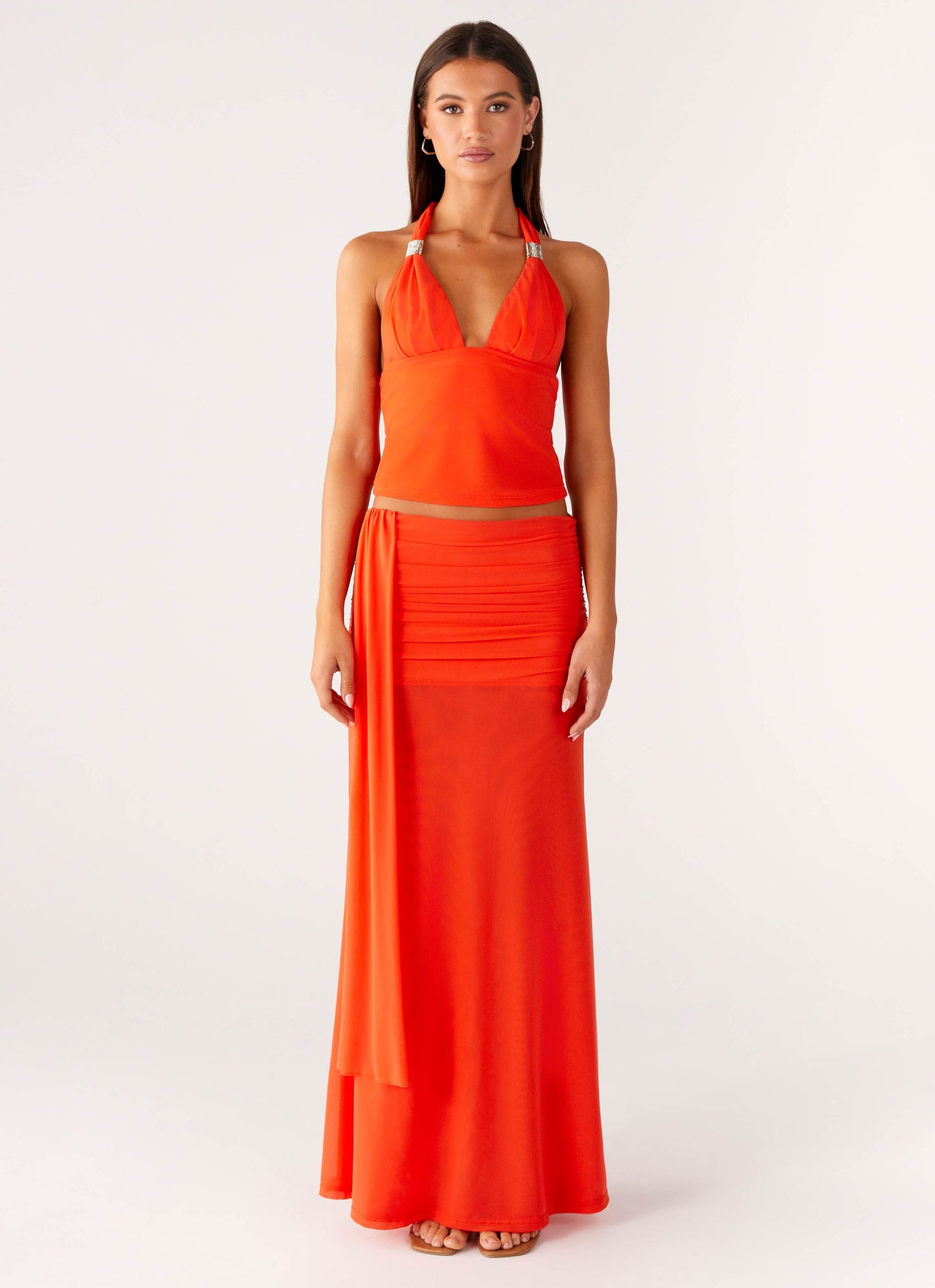 Blaze Maxi Skirt - Fire Red