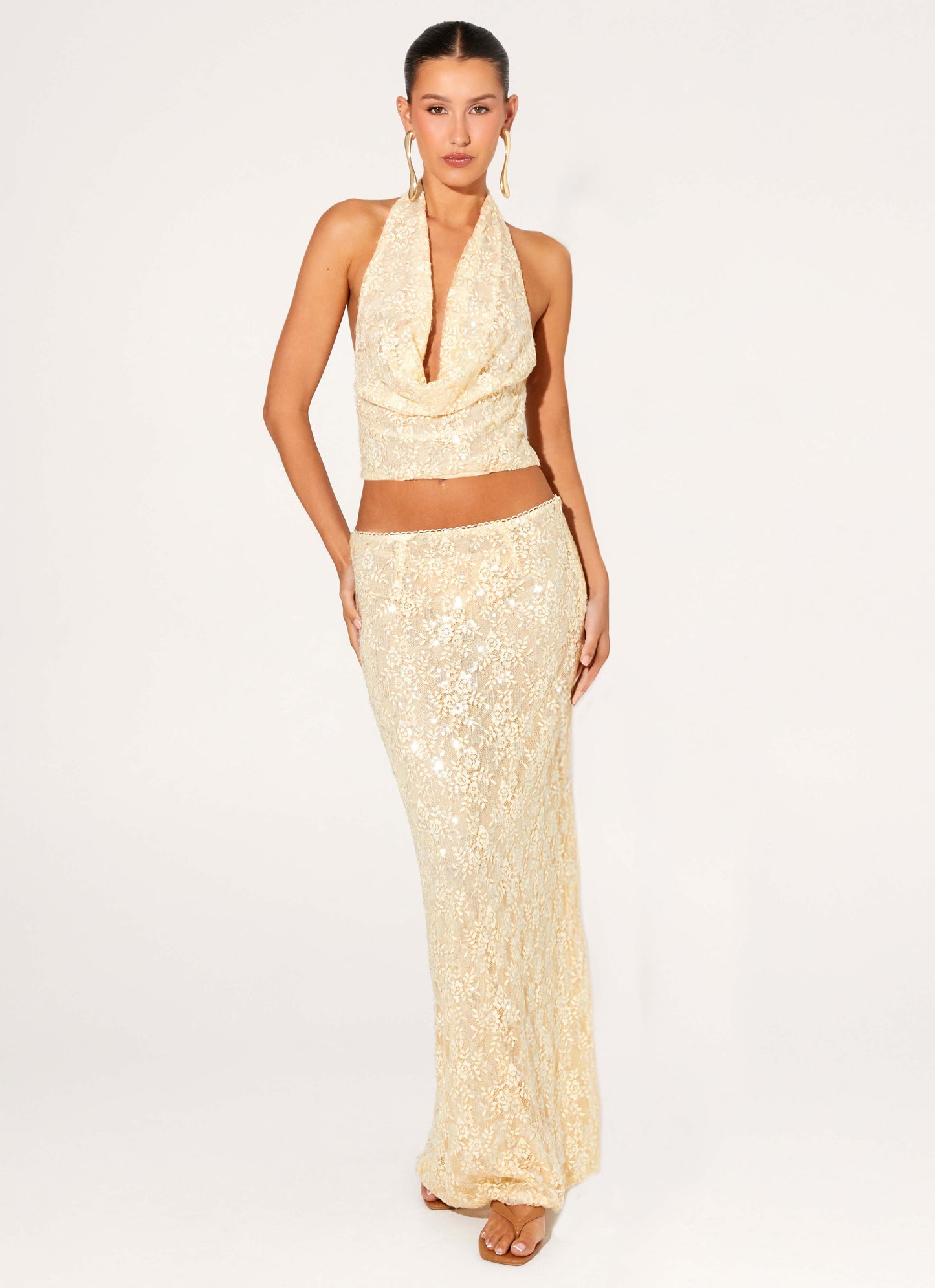 Bling It On Maxi Skirt - Ivory